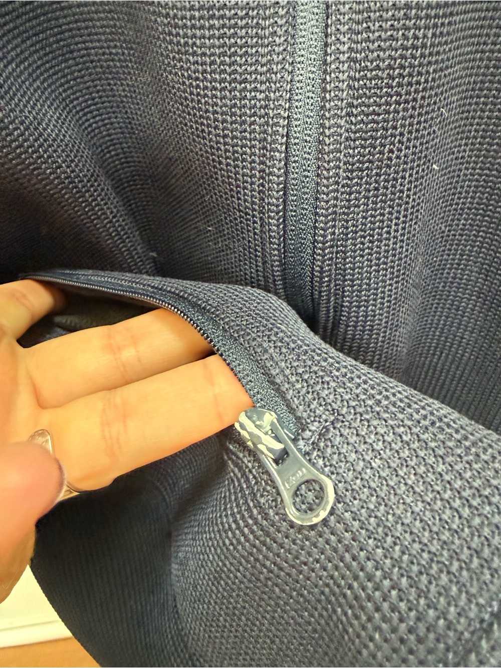 Izod Navy Full-Zip Knit Jacket - Picture 4 of 10